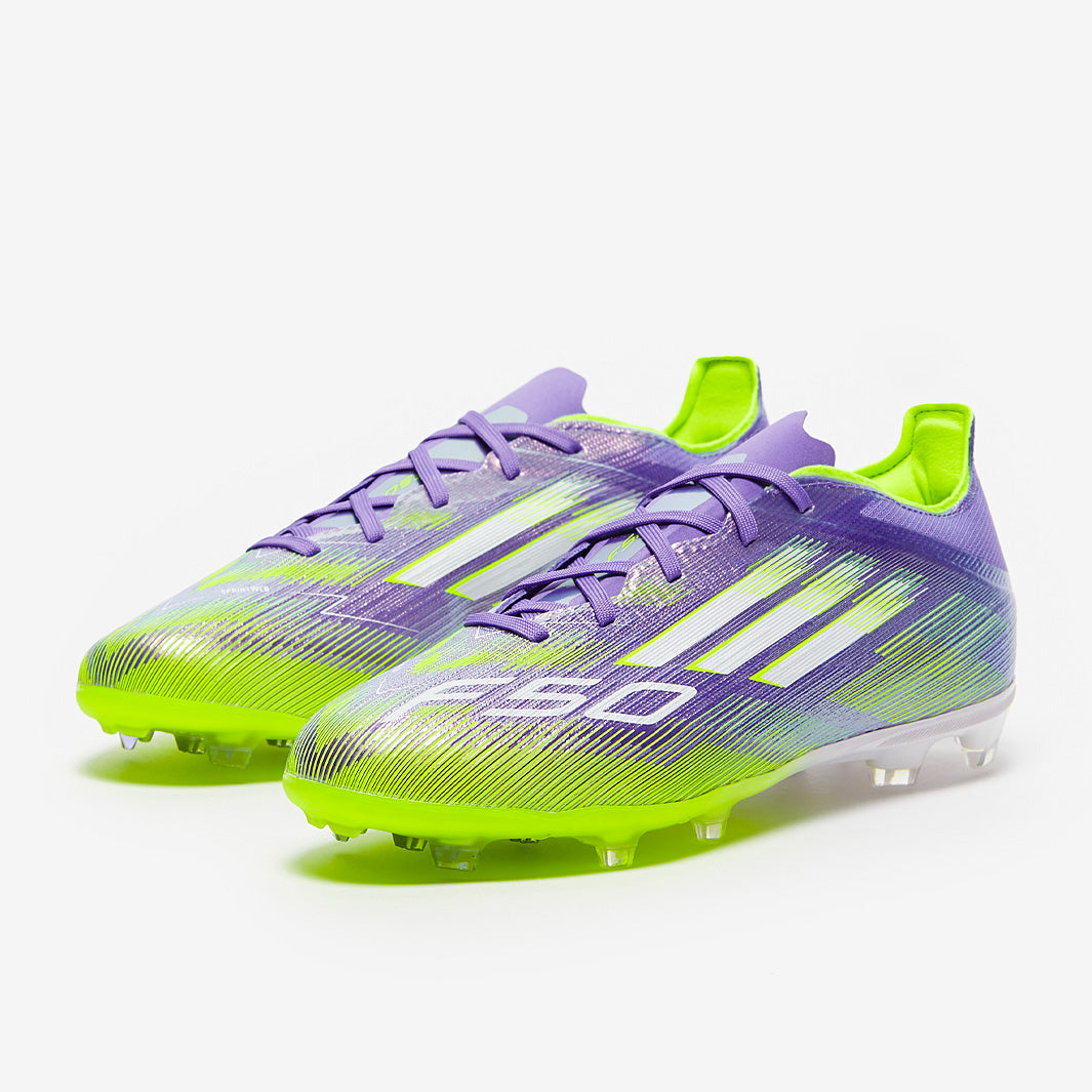 Adidas Kids F50 Elite FG Football Boots Purple Rush/Ftwr White/Lucid Lemon