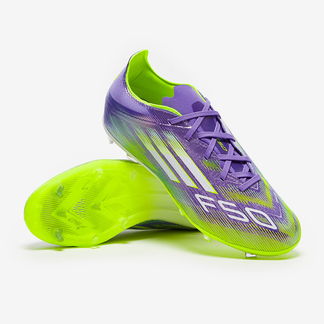 Adidas Kids F50 Elite FG Football Boots Purple Rush/Ftwr White/Lucid Lemon