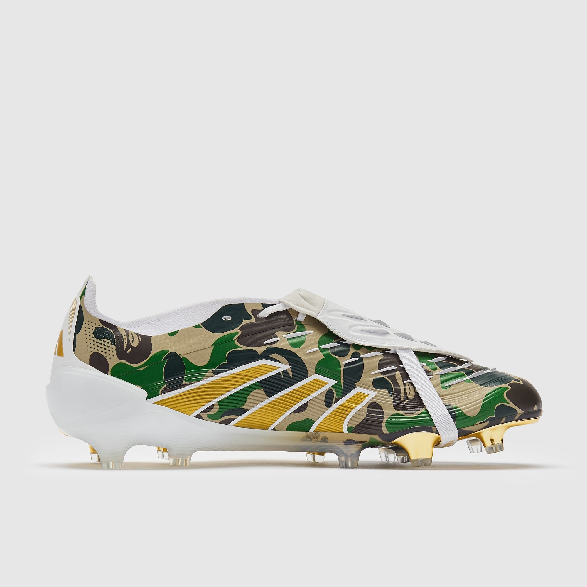 Adidas Predator Elite Tongue X Bape FG Football Boots Hemp/Gold Met/Ftwr White