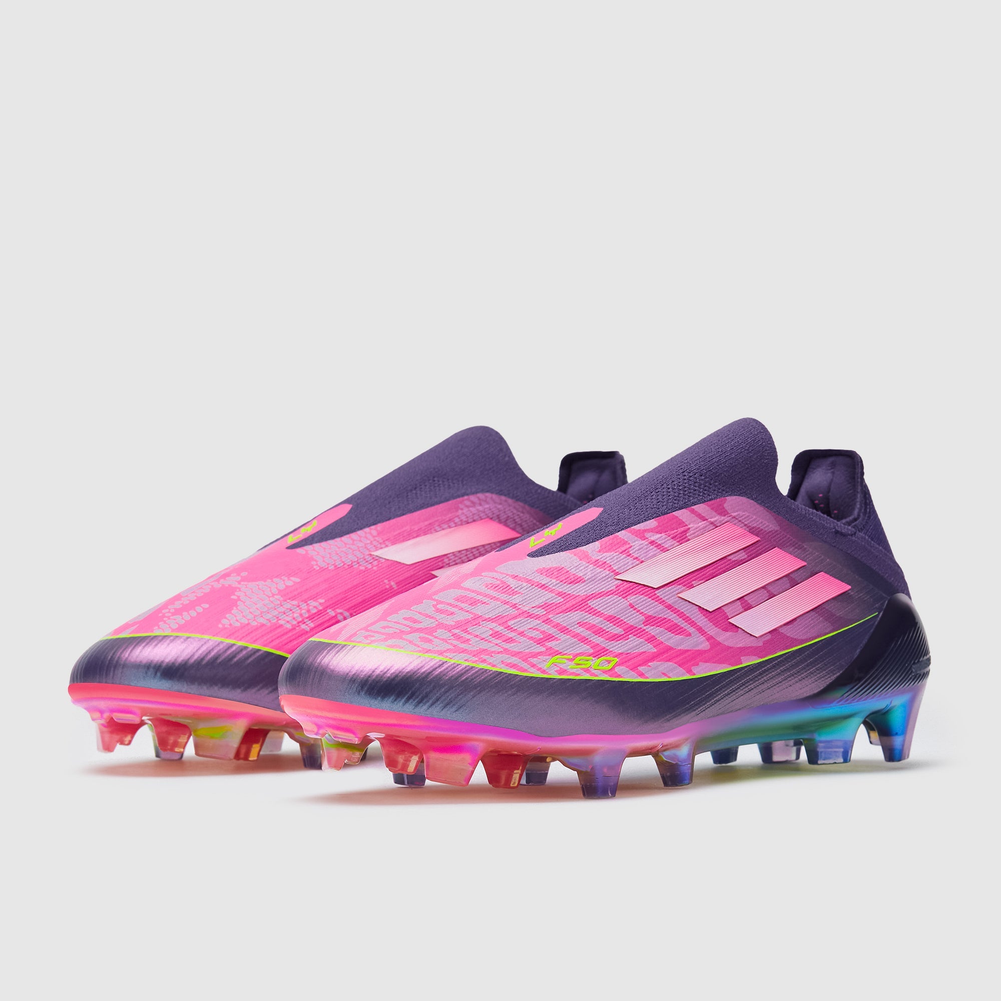 Adidas F50 Elite Laceless x Lamine Yamal FG Football Boots Unity Purple/Ftwr White/Lucid Lemon
