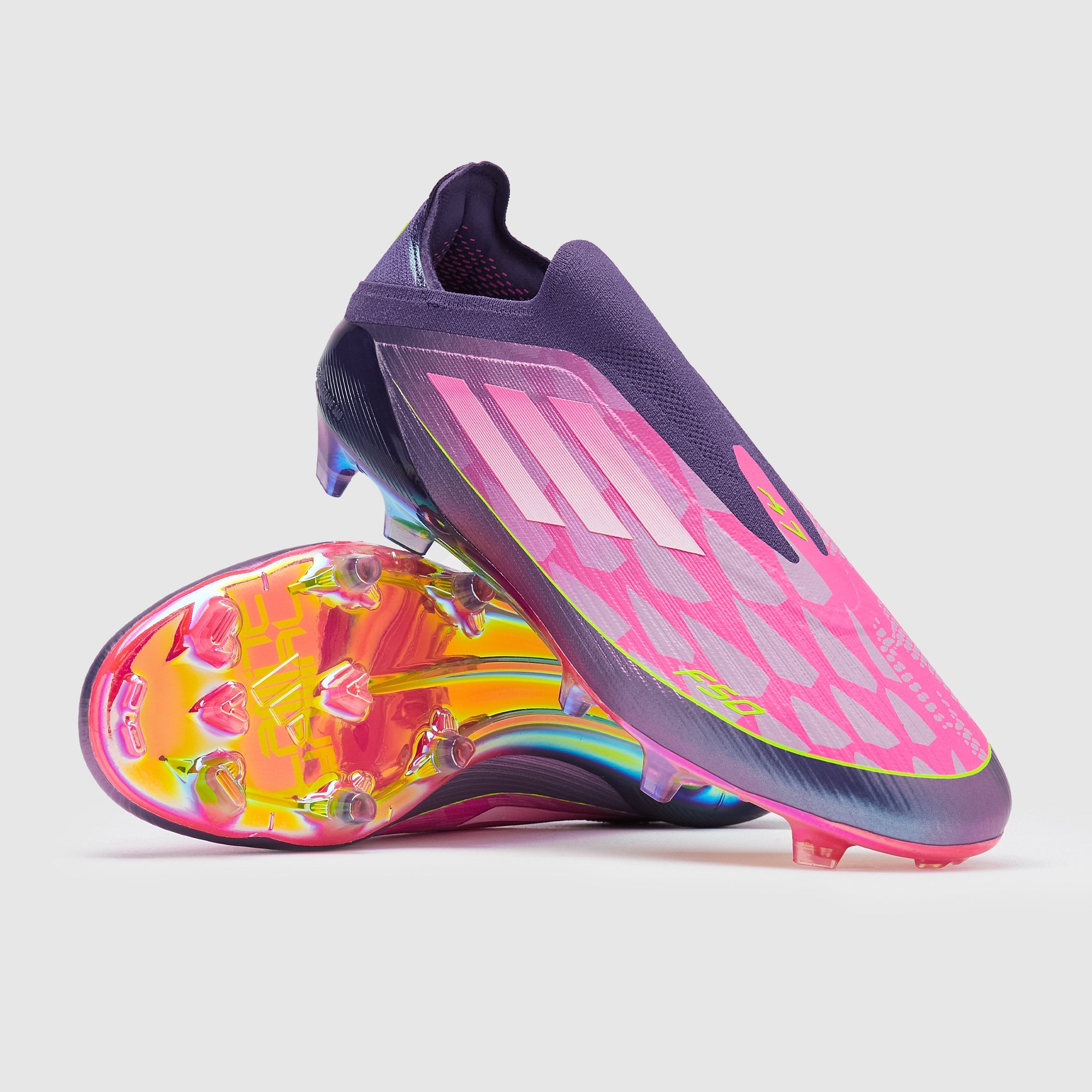 Adidas F50 Elite Laceless x Lamine Yamal FG Football Boots Unity Purple/Ftwr White/Lucid Lemon