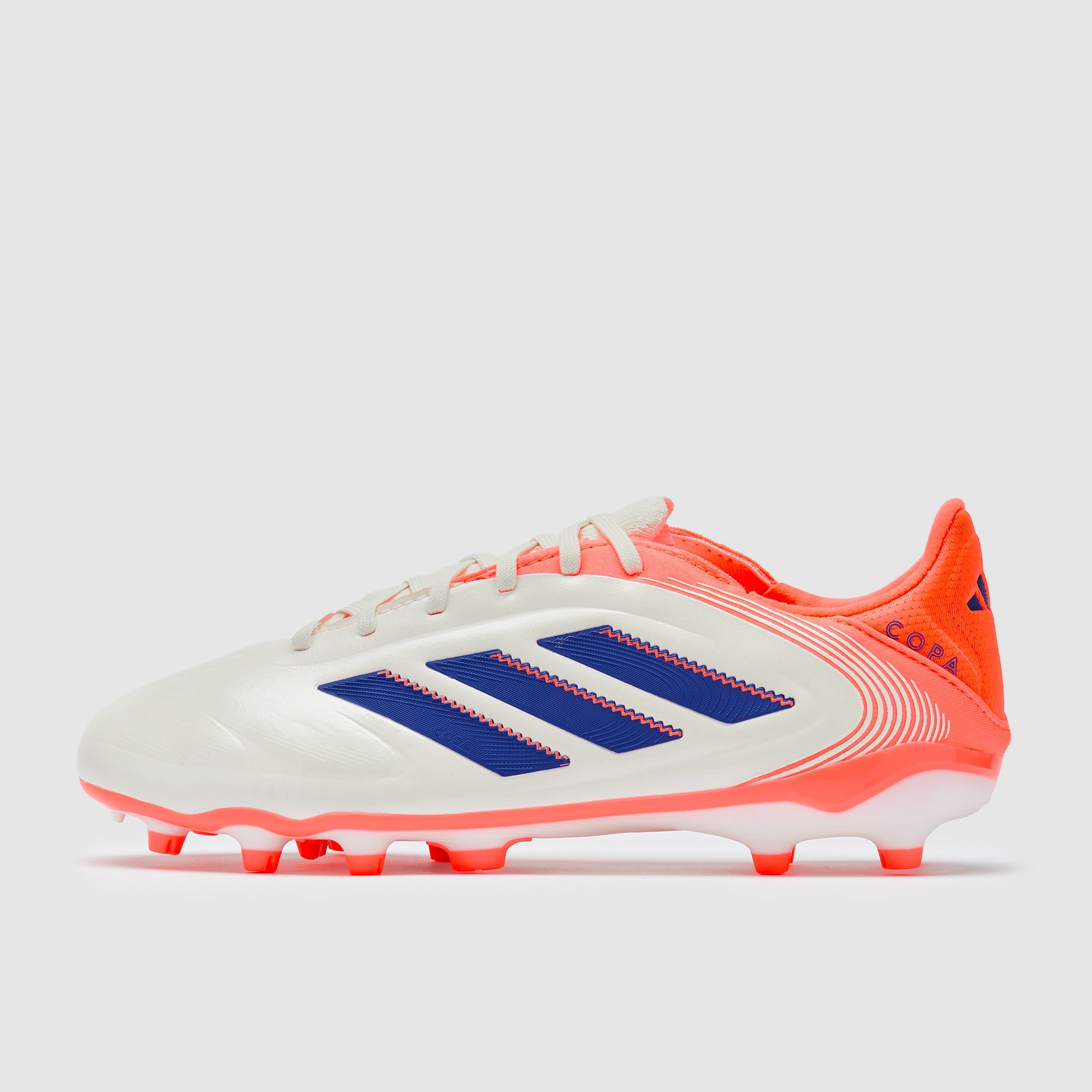 Adidas Kids Copa Pure III Elite FG/MG Football Boots Off White/Lucid Blue/Signal Coral