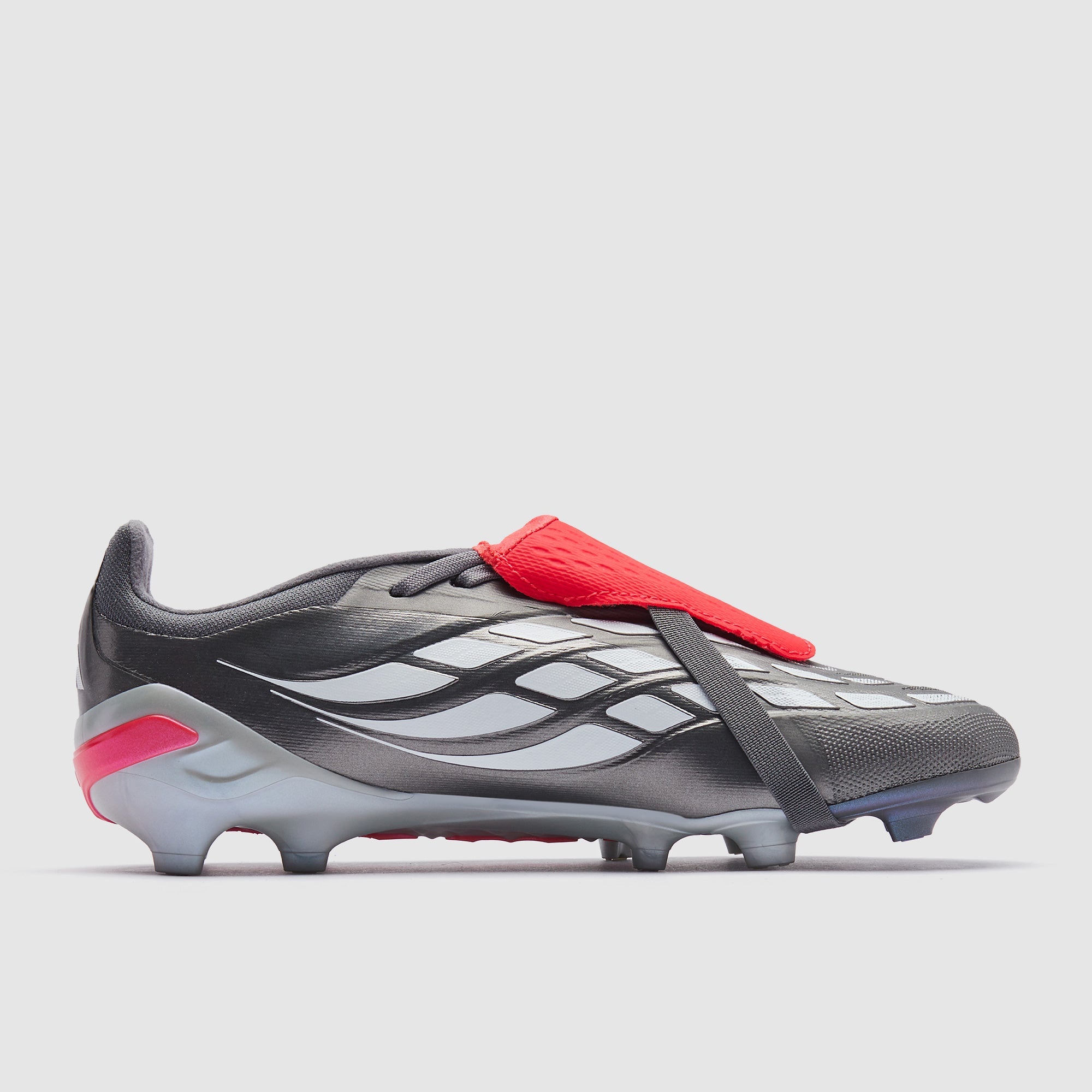 adidas Kids Predator Elite Tongue FG Football Boots Iron Met./Zero Met./Lucid Red