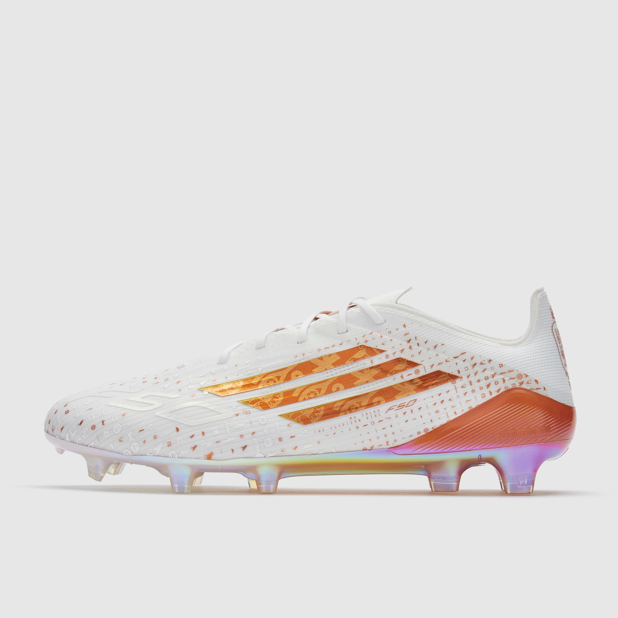 Adidas F50 Elite X Salah FG Football Boots Ftwr White/Golden Beige/Thermal Gold Met