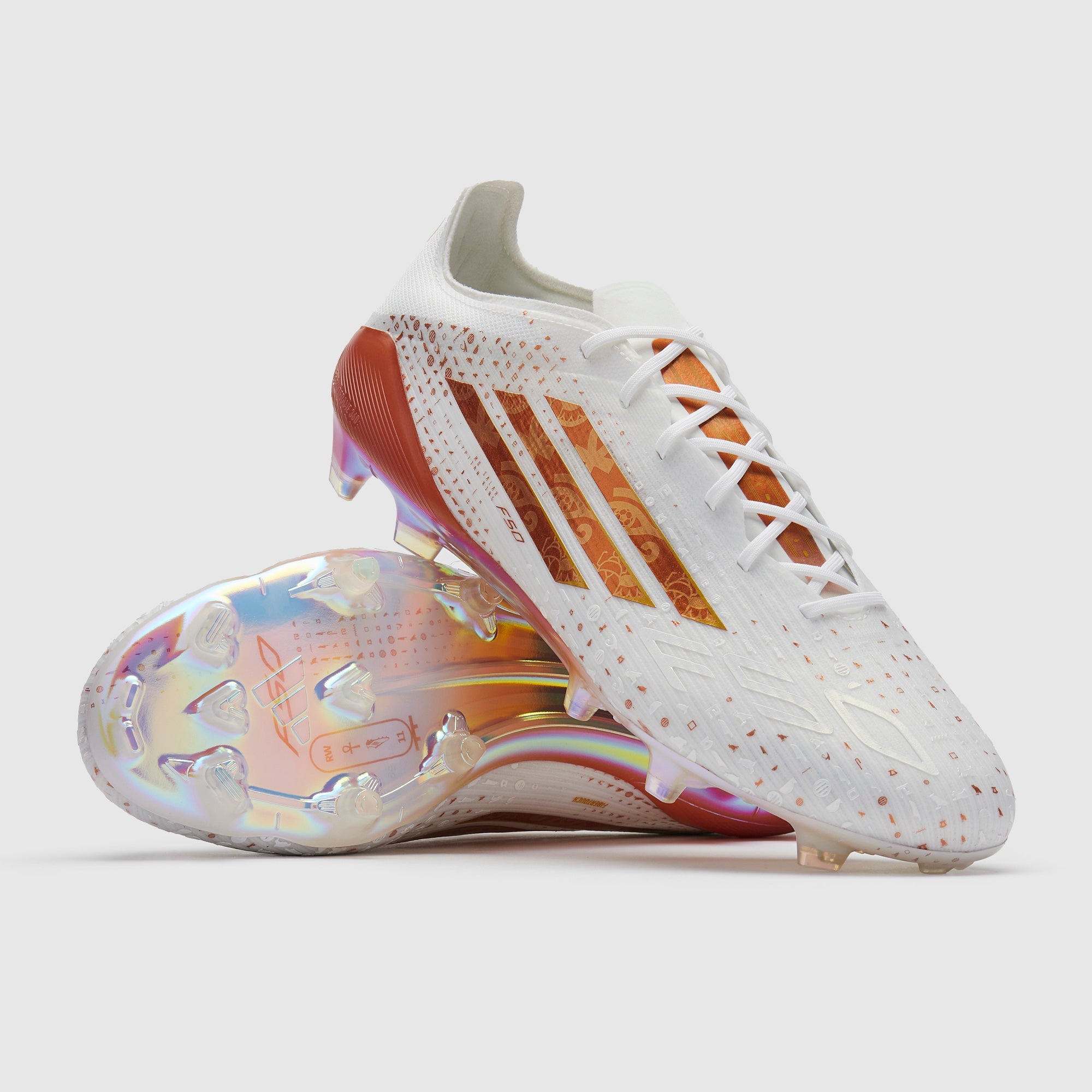 Adidas F50 Elite X Salah FG Football Boots Ftwr White/Golden Beige/Thermal Gold Met
