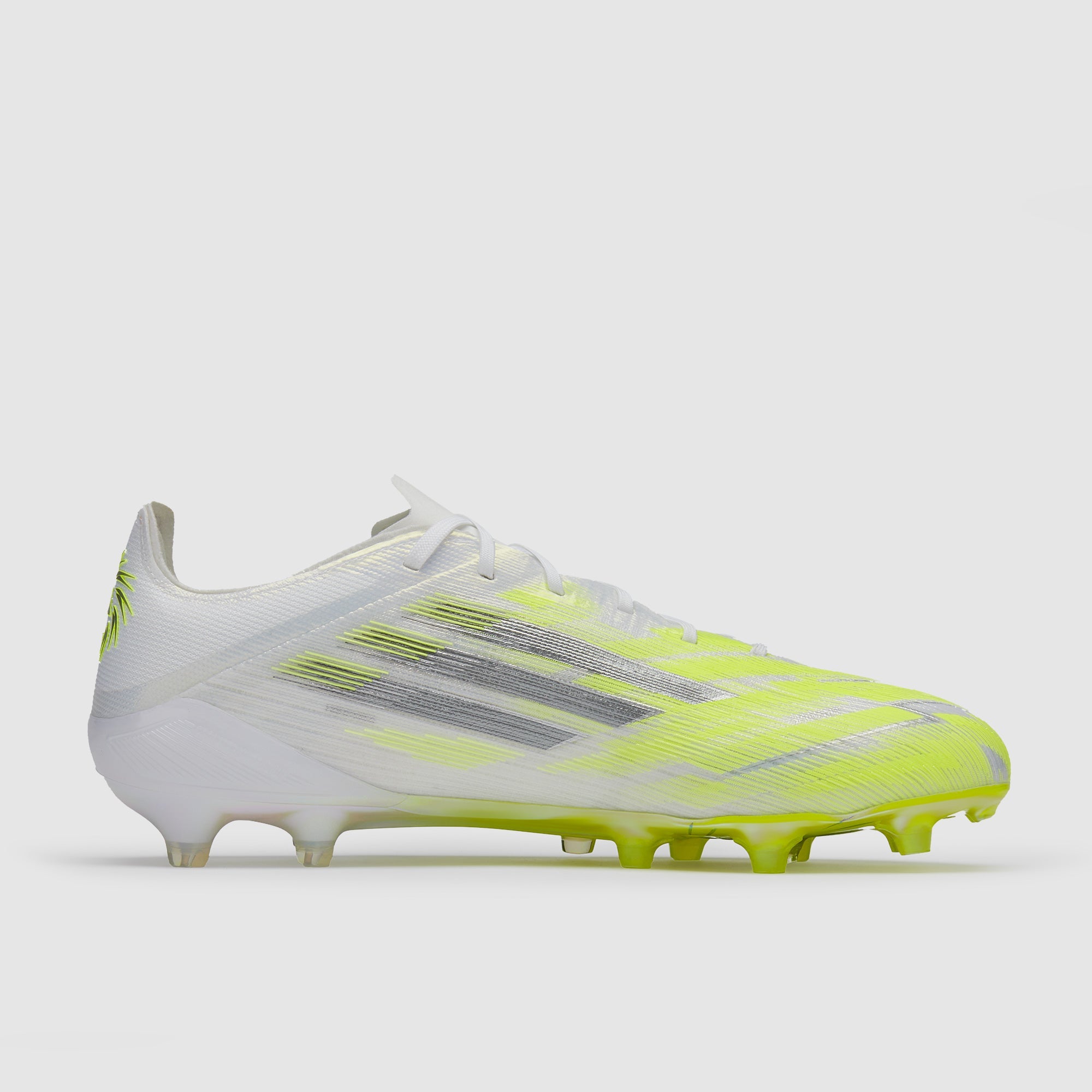 Adidas F50 Sparkfusion Elite Low FG/AG Football Boots Ftwr White/Iron Met./Hi-Res Yellow