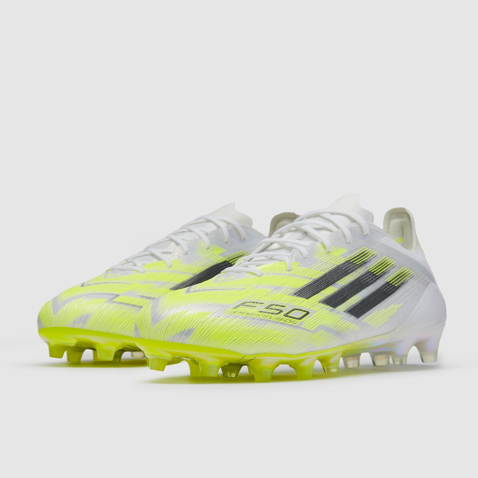 Adidas F50 Sparkfusion Elite Low FG/AG Football Boots Ftwr White/Iron Met./Hi-Res Yellow