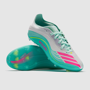 Adidas Kids F50 Elite X Messi FG Football Boots Ftwr White/Lucid Pink/Flash Aqua