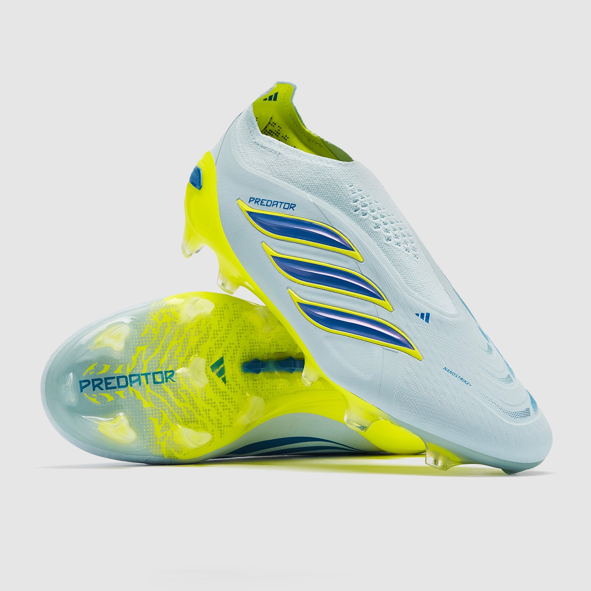 Adidas Predator Elite Laceless FG Football Boots Crystal Sky/Ray Blue/Team Solar Yellow