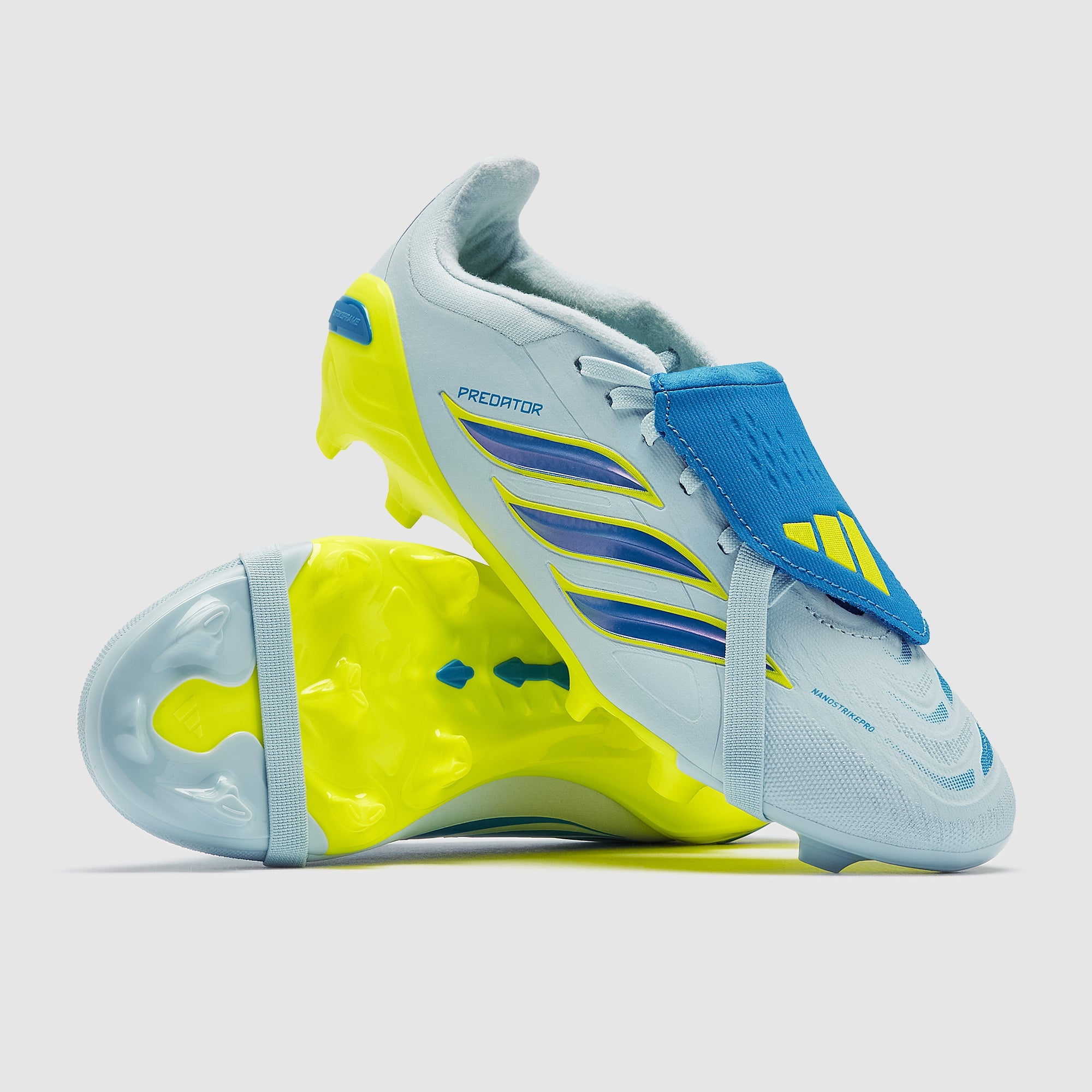 Adidas Kids Predator Elite Tongue FG Football Boots Crystal Sky/Ray Blue/Team Solar Yellow