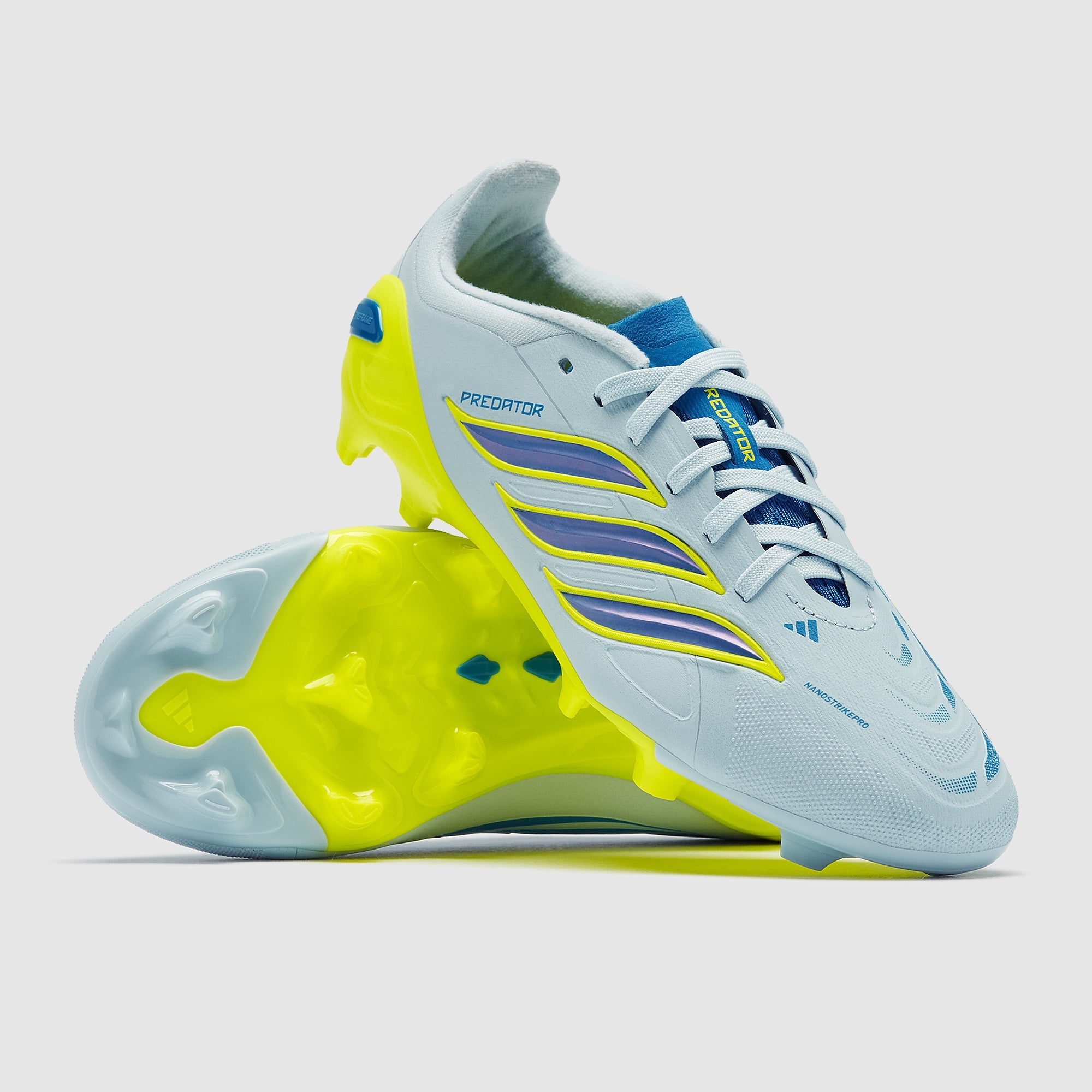 Adidas Kids Predator Elite FG Football Boots Crystal Sky/Ray Blue/Team Solar Yellow
