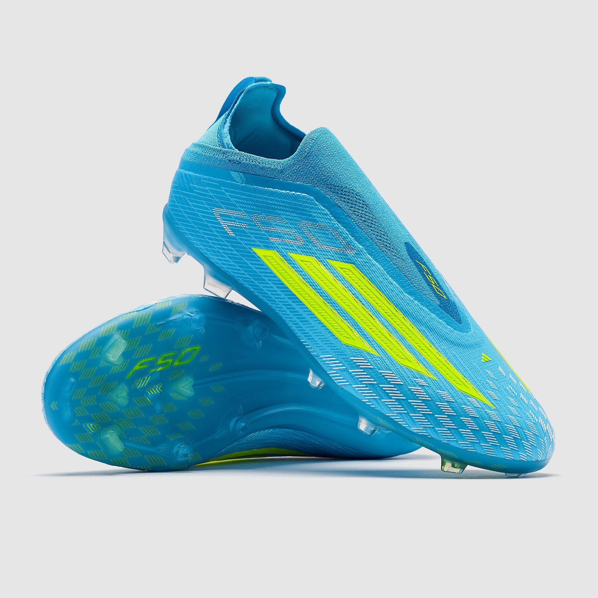 Adidas Kids F50 Elite Laceless FG Football Boots Lucid Ray Blue/Team Solar Yellow/Lucid Aquamarine