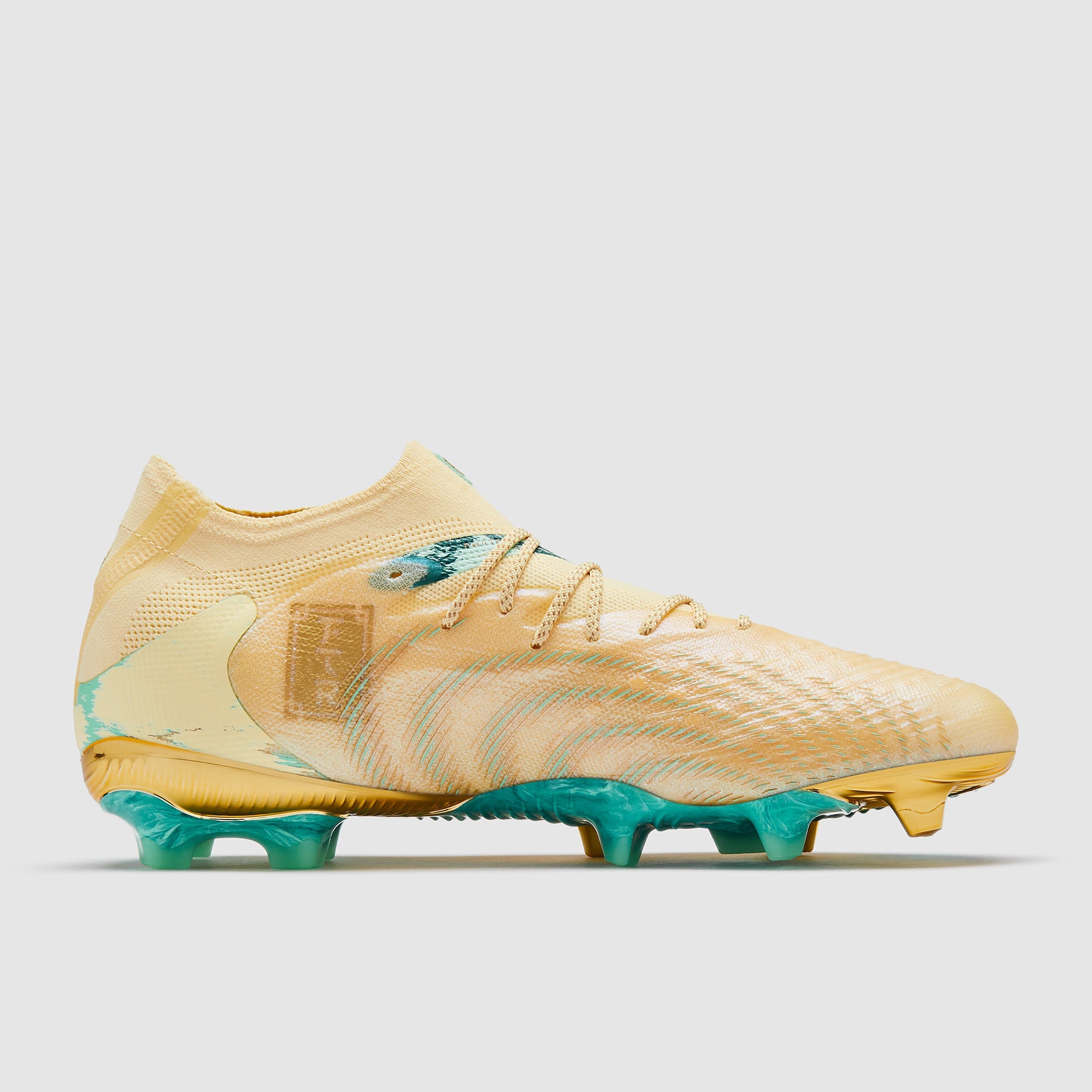 Puma Future 9 Ultimate FG Football Boots Creamy Vanilla/Puma Gold/Mint Jelly/Emerald Ice