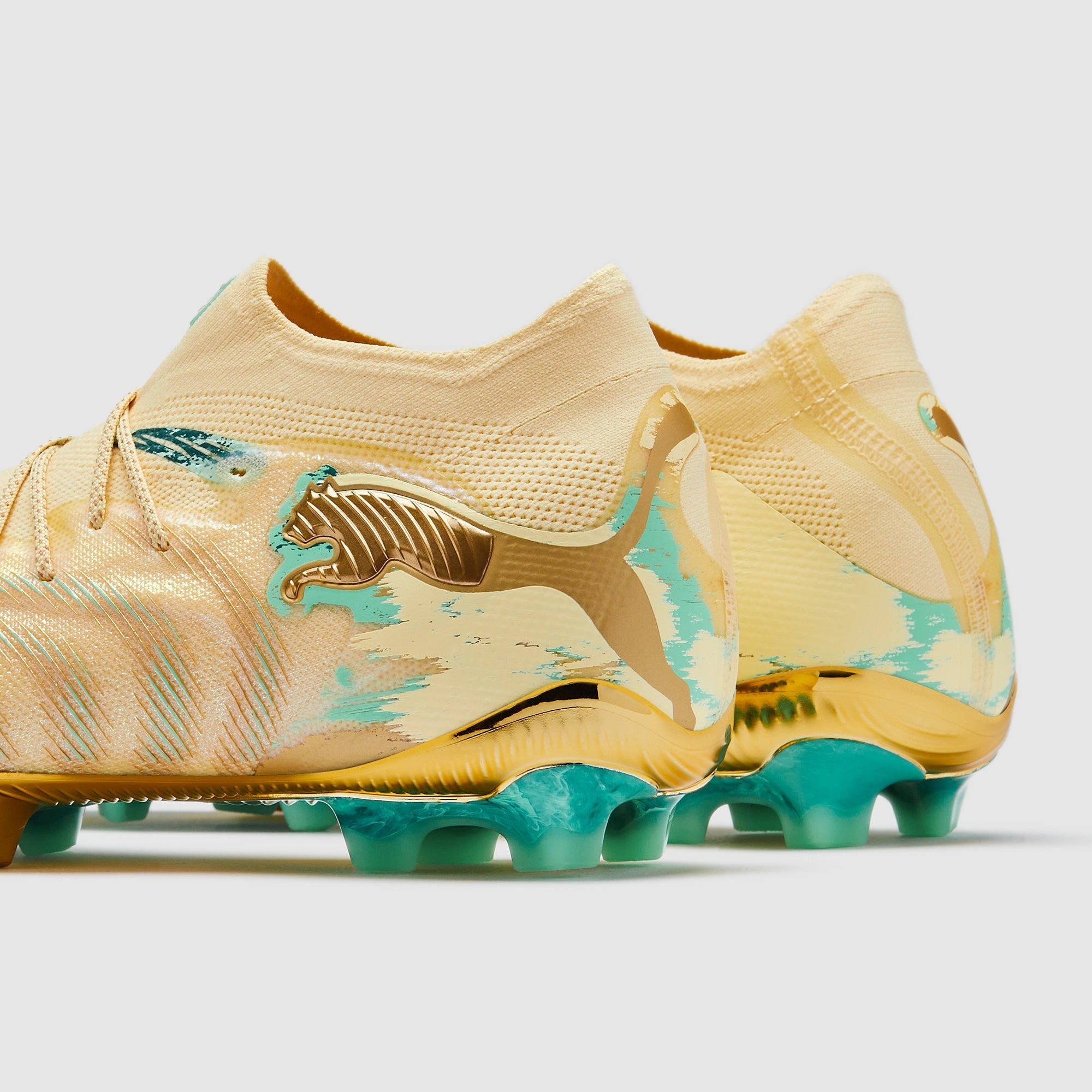 Puma Future 9 Ultimate FG Football Boots Creamy Vanilla/Puma Gold/Mint Jelly/Emerald Ice