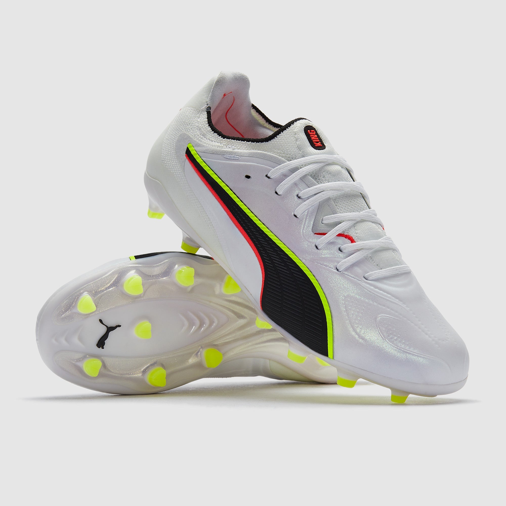 Puma King 20 Ultimate FG/AG Football Boots Puma White/Glowing Red/Yellow Alert