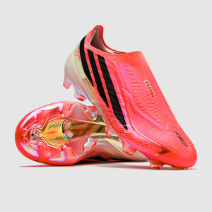 Adidas F50 Hyperfast Elite Laceless FG Football Boots Solar Turbo/Core Black/Gold Met