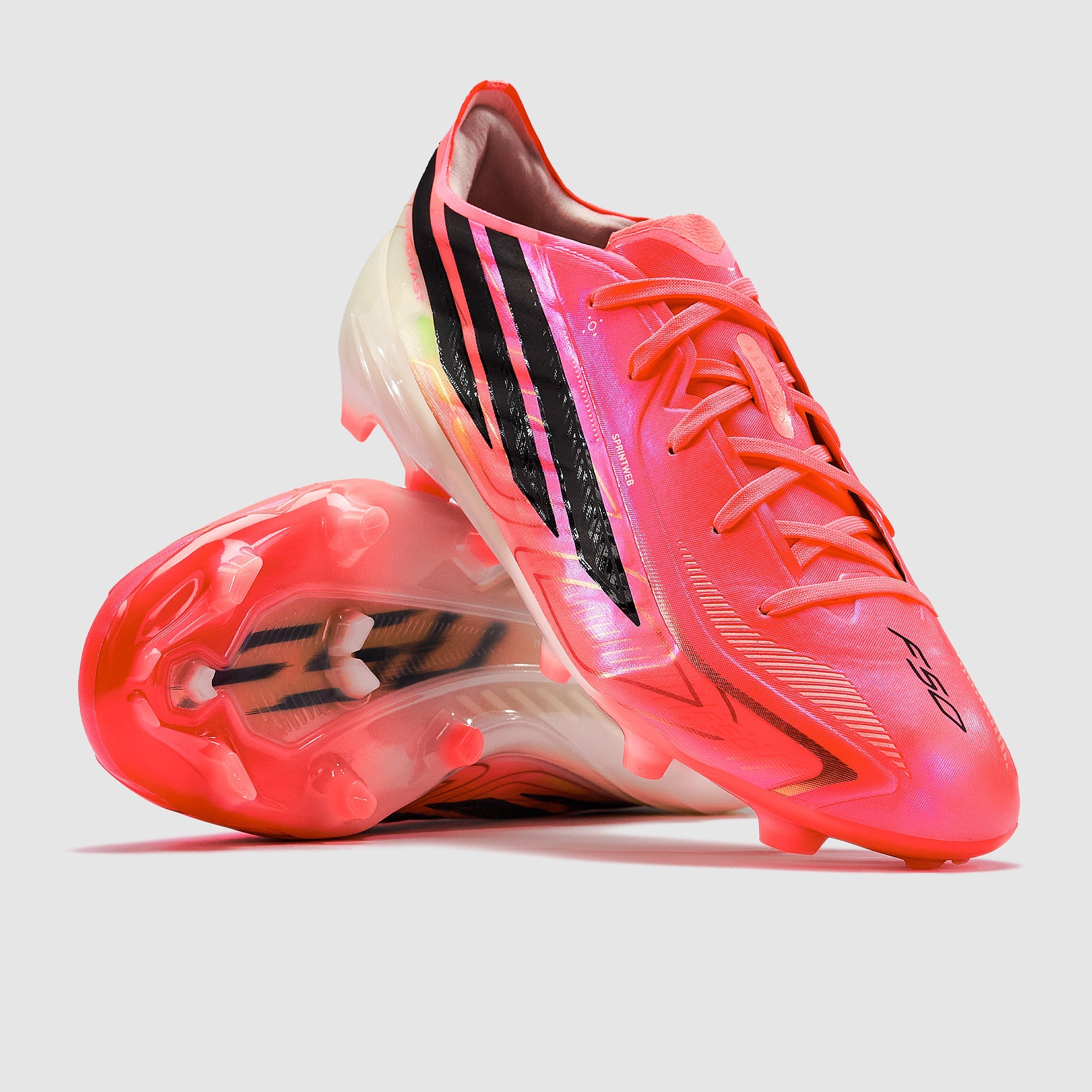 Adidas Kids F50 Hyperfast Elite FG Football Boots Solar Turbo/Core Black/Gold Met