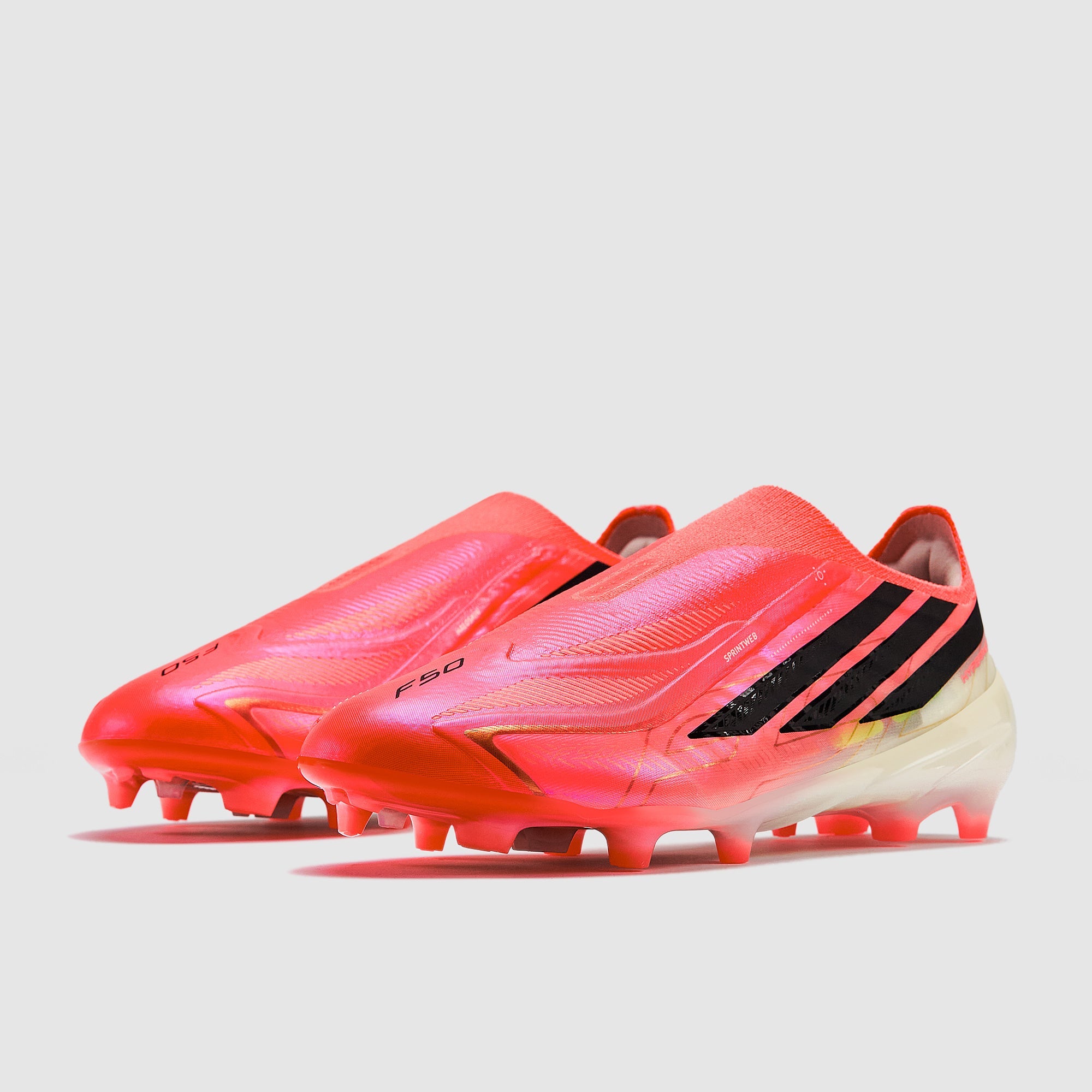 Adidas Kids F50 Hyperfast Elite Laceless FG Football Boots Solar Turbo/Core Black/Gold Met
