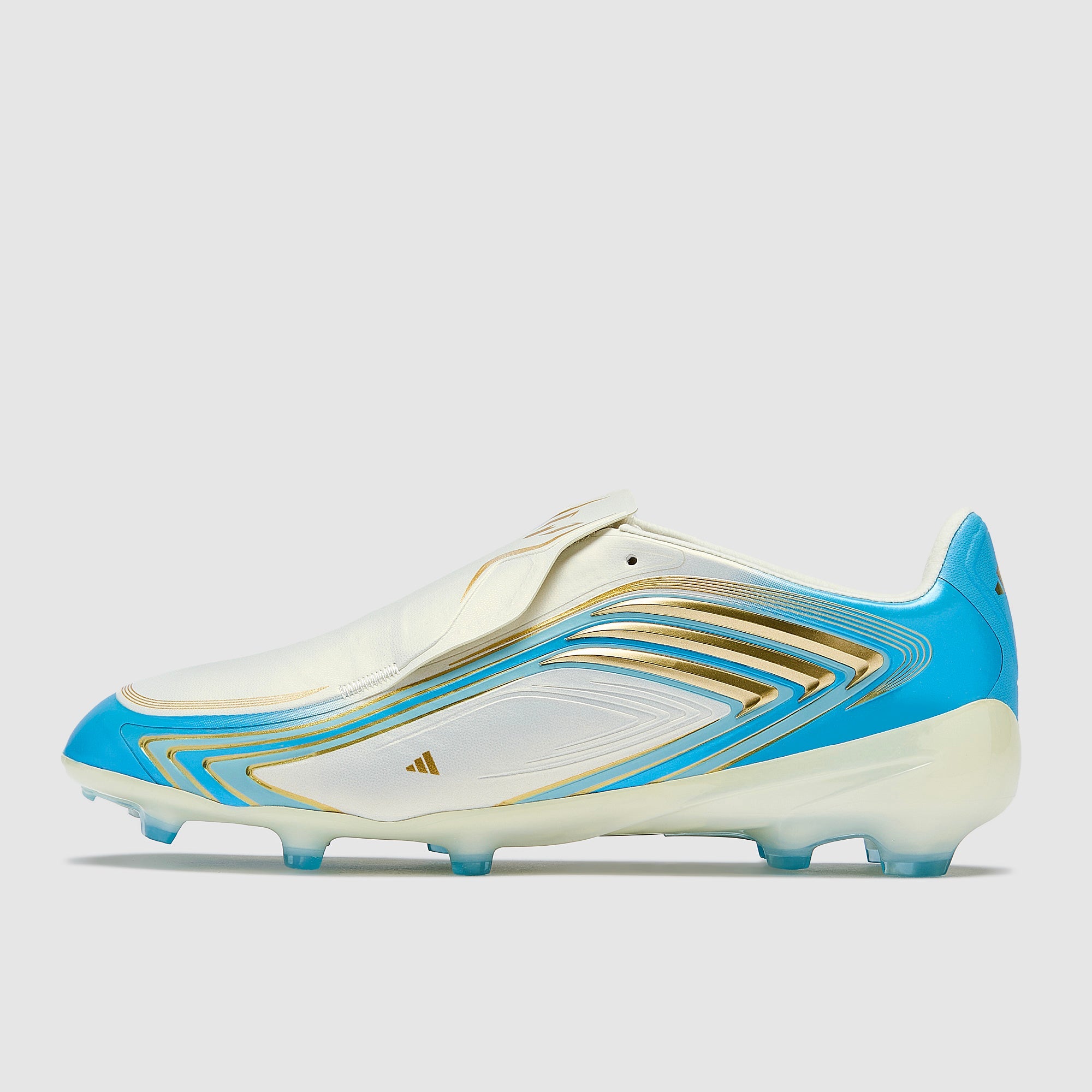 Adidas Kids F50 Elite X Messi FG Football Boots Ivory/Semi Blue Burst/Icey Blue