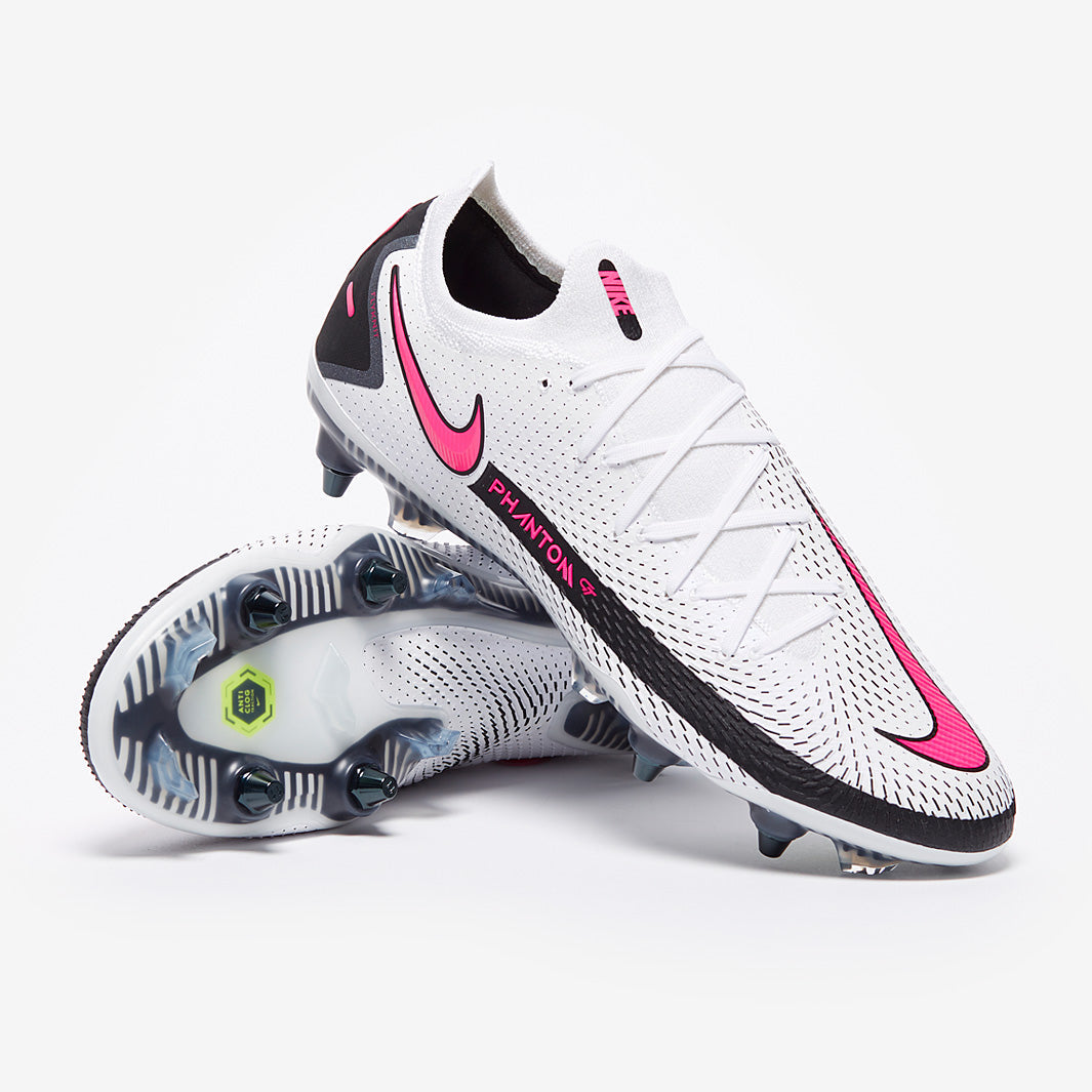 Nike Phantom GT Elite SG-PRO Anti-Clog Football Boots White/Pink Blast/Black
