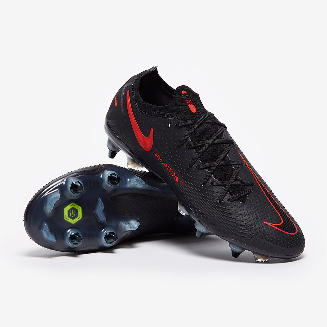 Nike Phantom GT Elite SG-PRO Anti-Clog Football Boots Black/Chile Red/Dark Smoke Grey