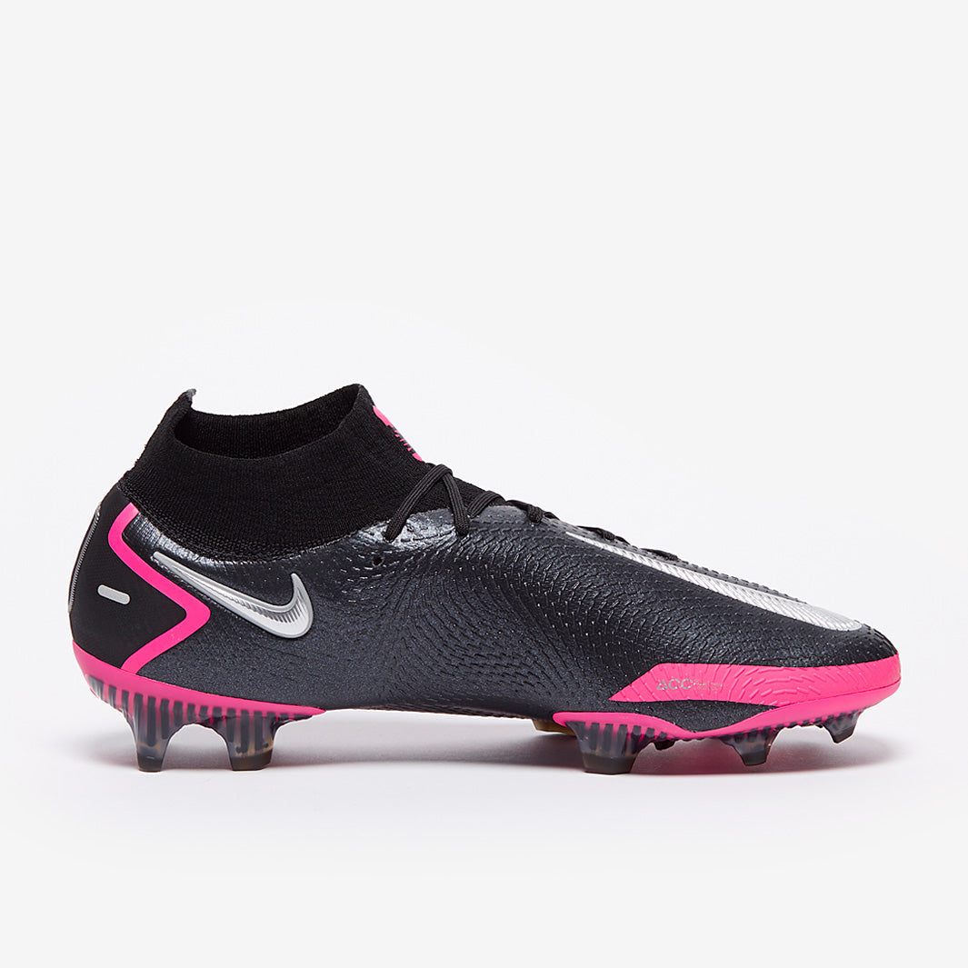 Nike Phantom GT Elite DF FG Chuteira Campo Preta e Prateada