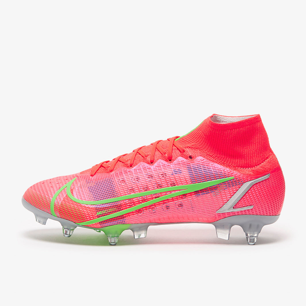 Nike Mercurial Superfly VIII Elite SG-PRO Anti-Clog Football Boots Bright Crimson/Metallic Silver