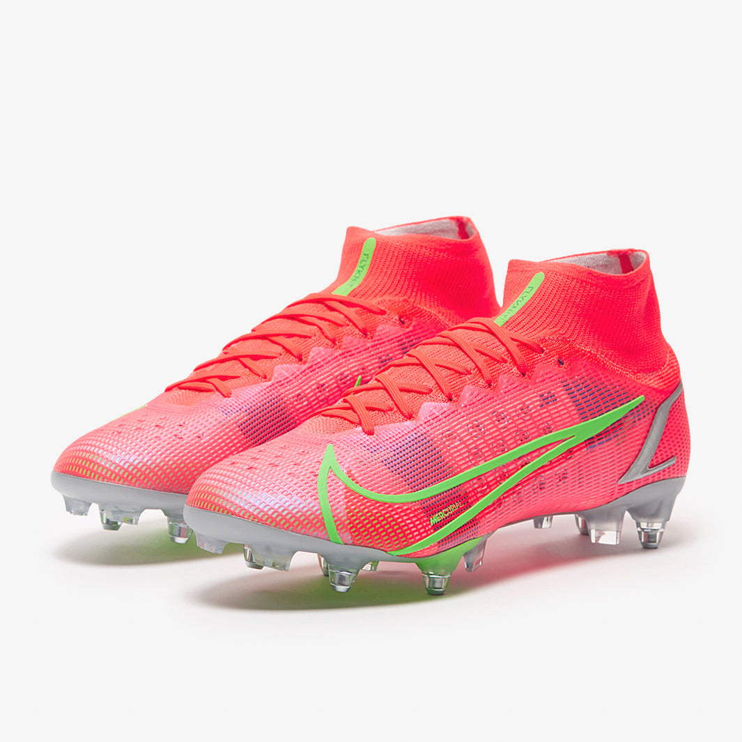 Nike Mercurial Superfly VIII Elite SG-PRO Anti-Clog Football Boots Bright Crimson/Metallic Silver