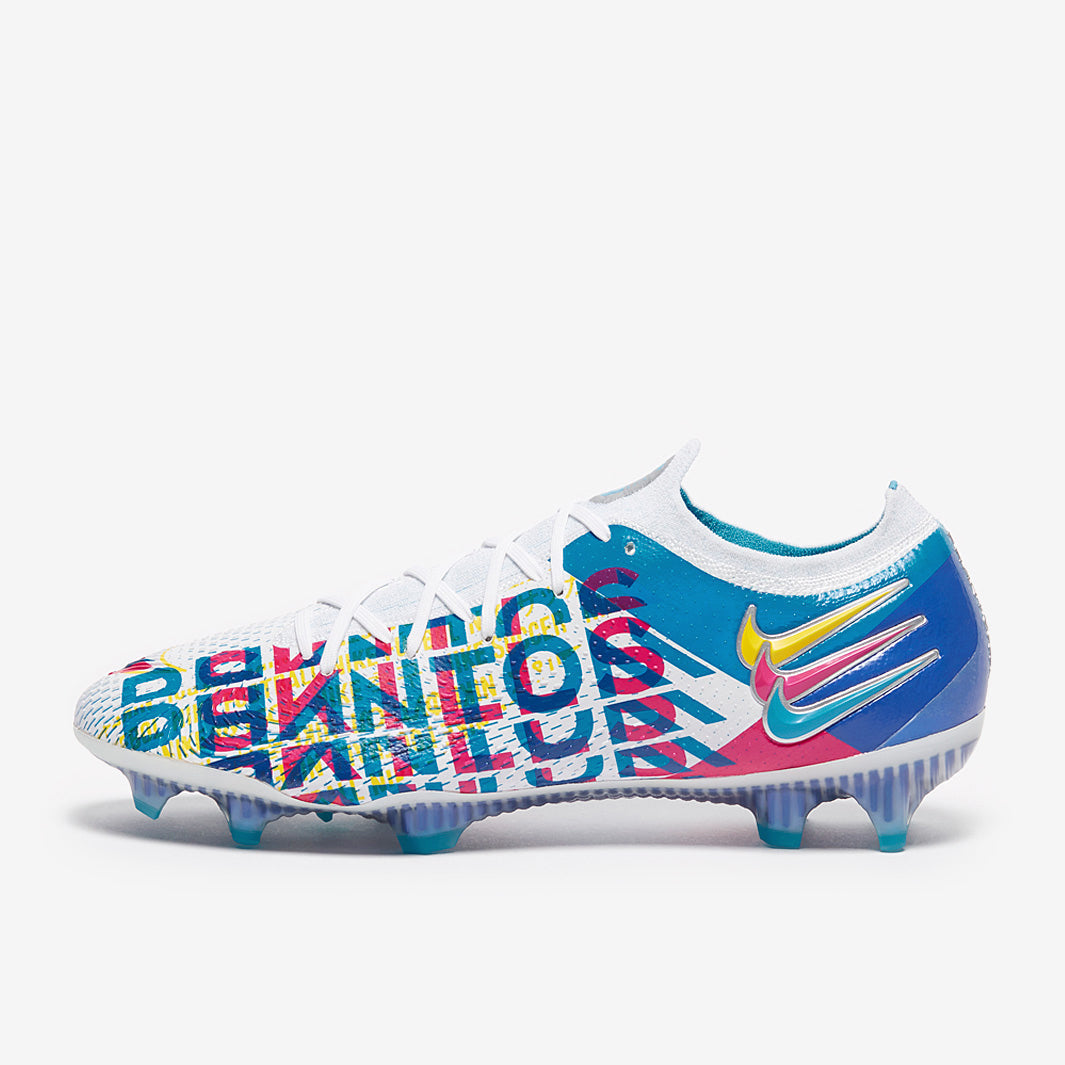 Nike Phantom GT Elite 3D FG Football Boots White/Chlorine Blue/Pink Blast/Opti Yellow