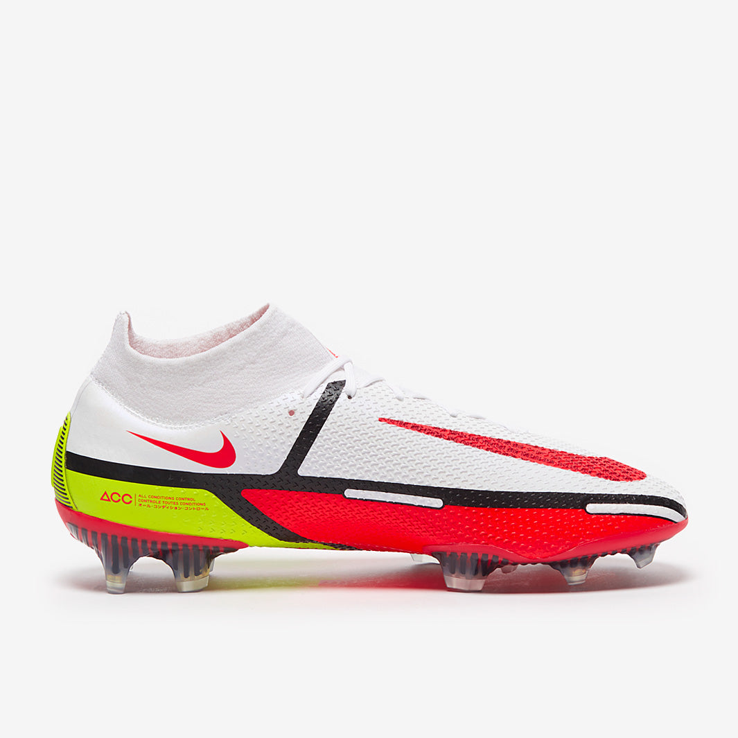 Nike Phantom GT II Elite FG Football Boots White/Bright Crimson/Volt