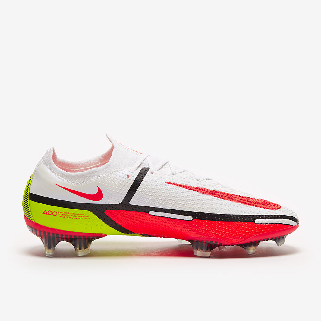 Nike Phantom GT II Elite FG Football Boots White/Bright Crimson/Volt-Black
