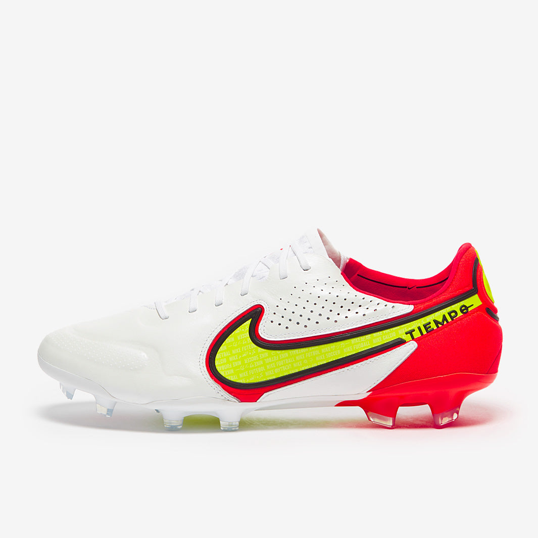 Nike Tiempo Legend IX Elite FG Football Boots White/Volt/Bright Crimson