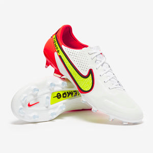 Nike Tiempo Legend IX Elite FG Football Boots White/Volt/Bright Crimson