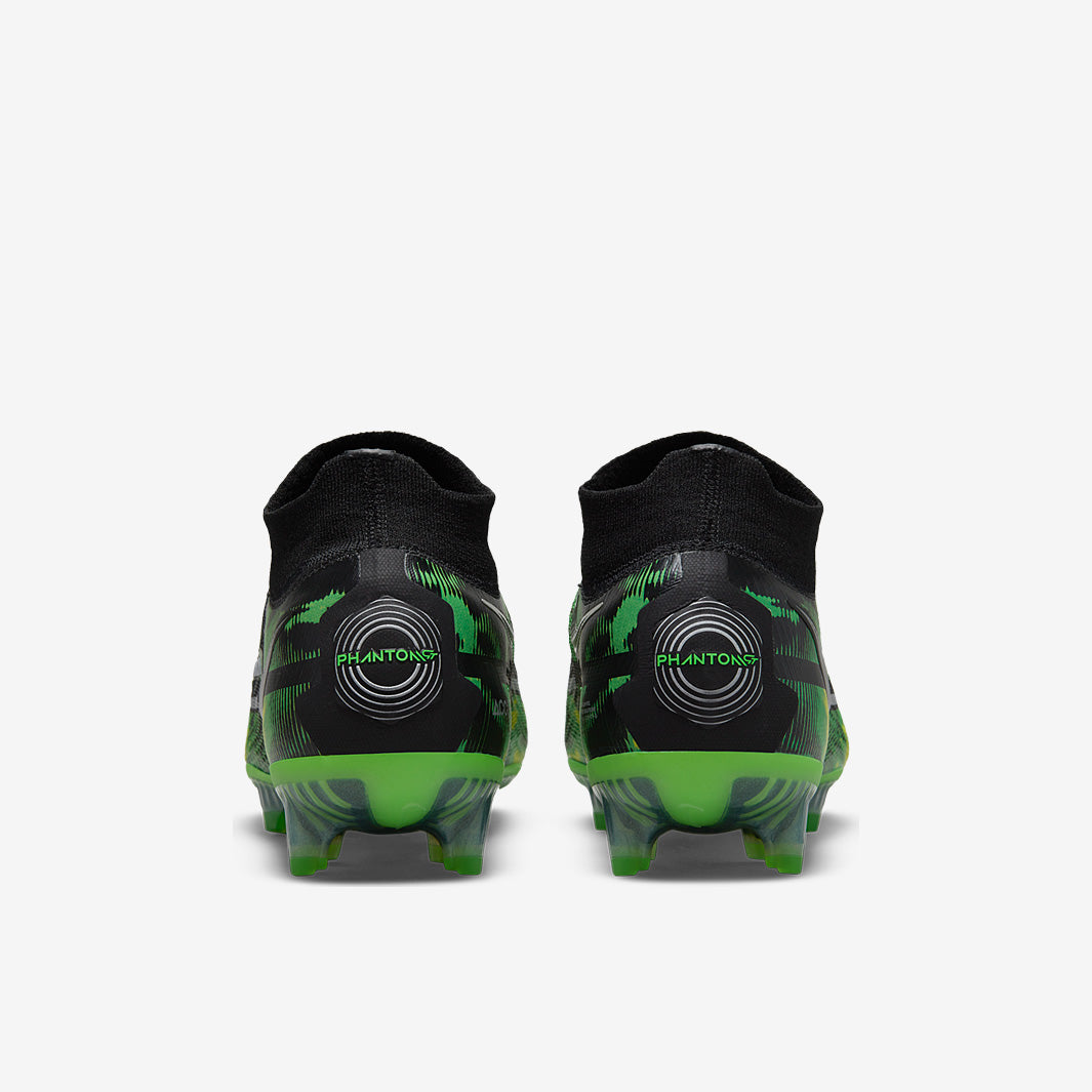 Nike Phantom GT II Elite DF FG Football Boots Black/Metallic Platinum/Green Strike