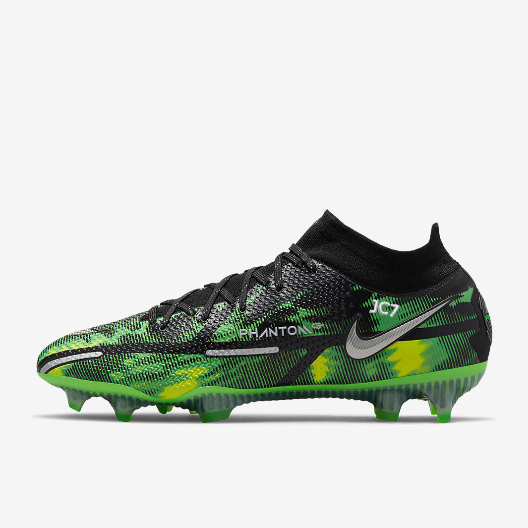 Nike Phantom GT II Elite DF FG Football Boots Black/Metallic Platinum/Green Strike