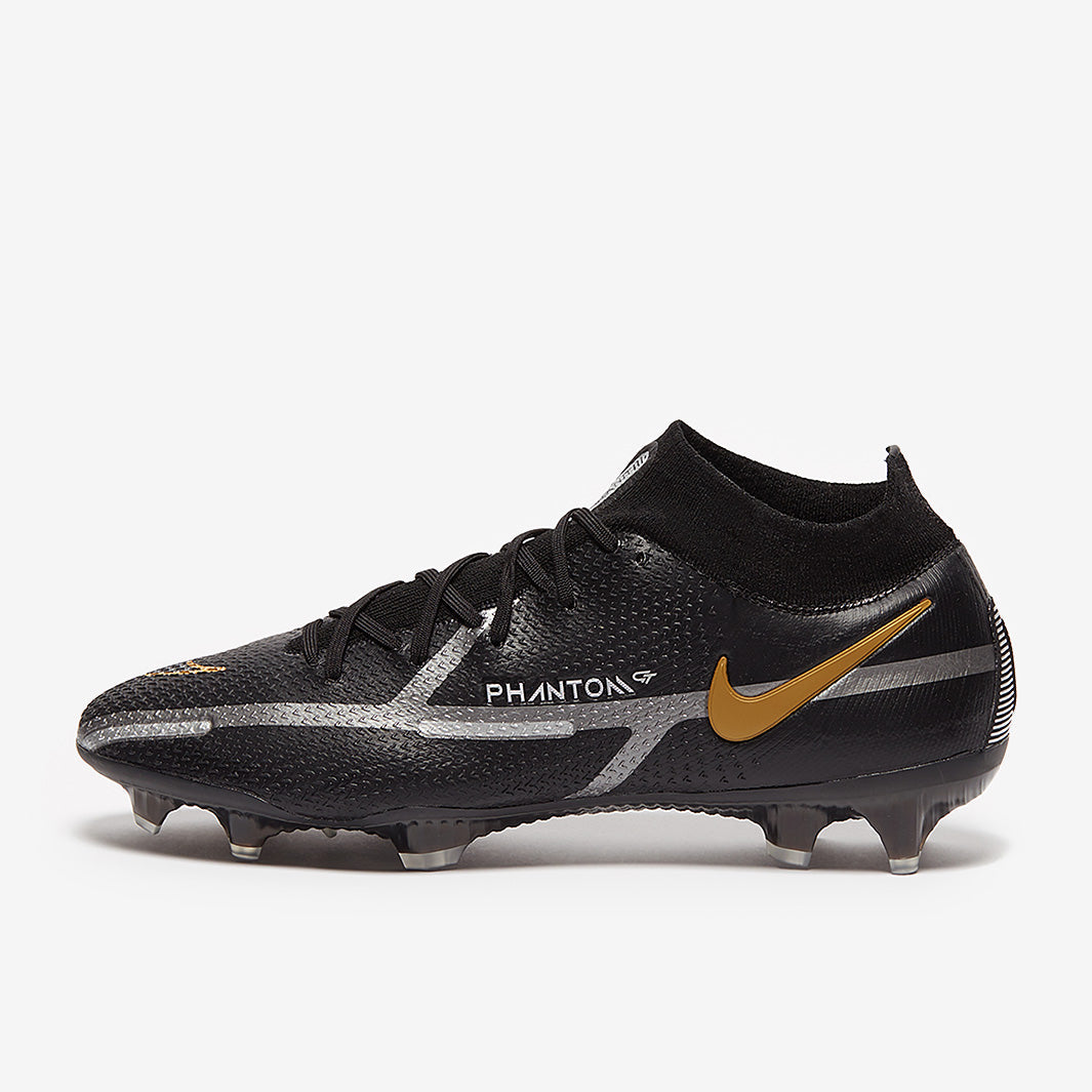 Nike Phantom GT II Elite DF FG Football Boots Black/Metallic Dark Grey/Metallic Gold