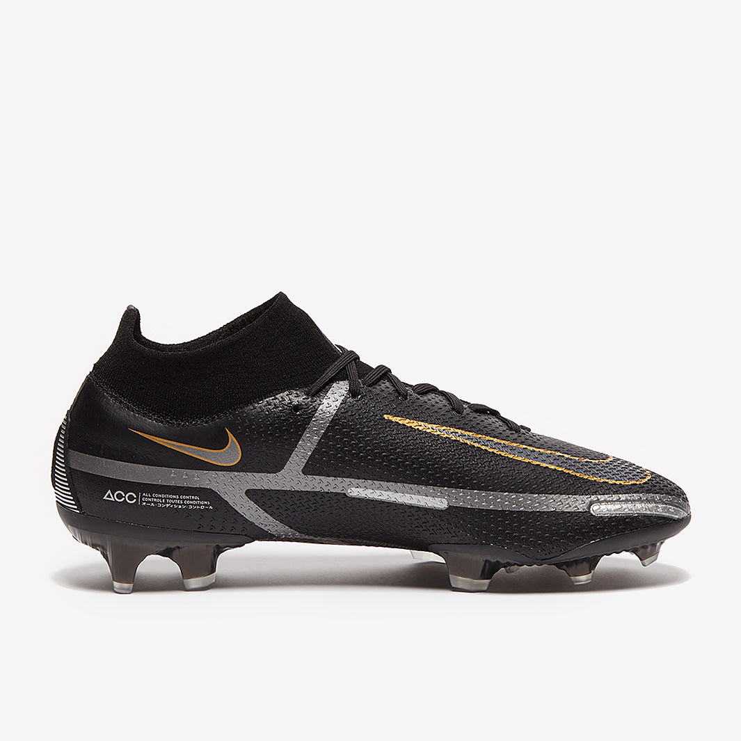 Nike Phantom GT II Elite DF FG Football Boots Black/Metallic Dark Grey/Metallic Gold