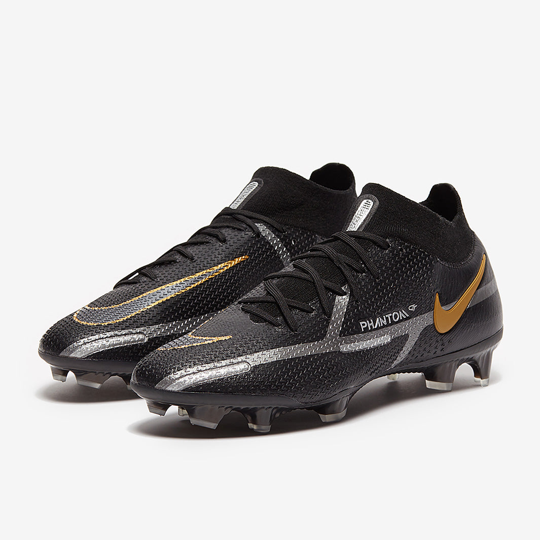 Nike Phantom GT II Elite DF FG Football Boots Black/Metallic Dark Grey/Metallic Gold