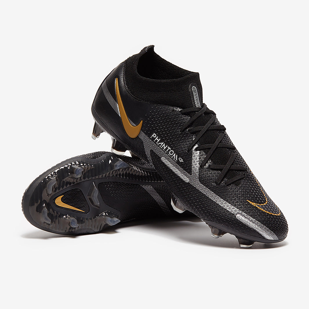 Nike Phantom GT II Elite DF FG Football Boots Black/Metallic Dark Grey/Metallic Gold