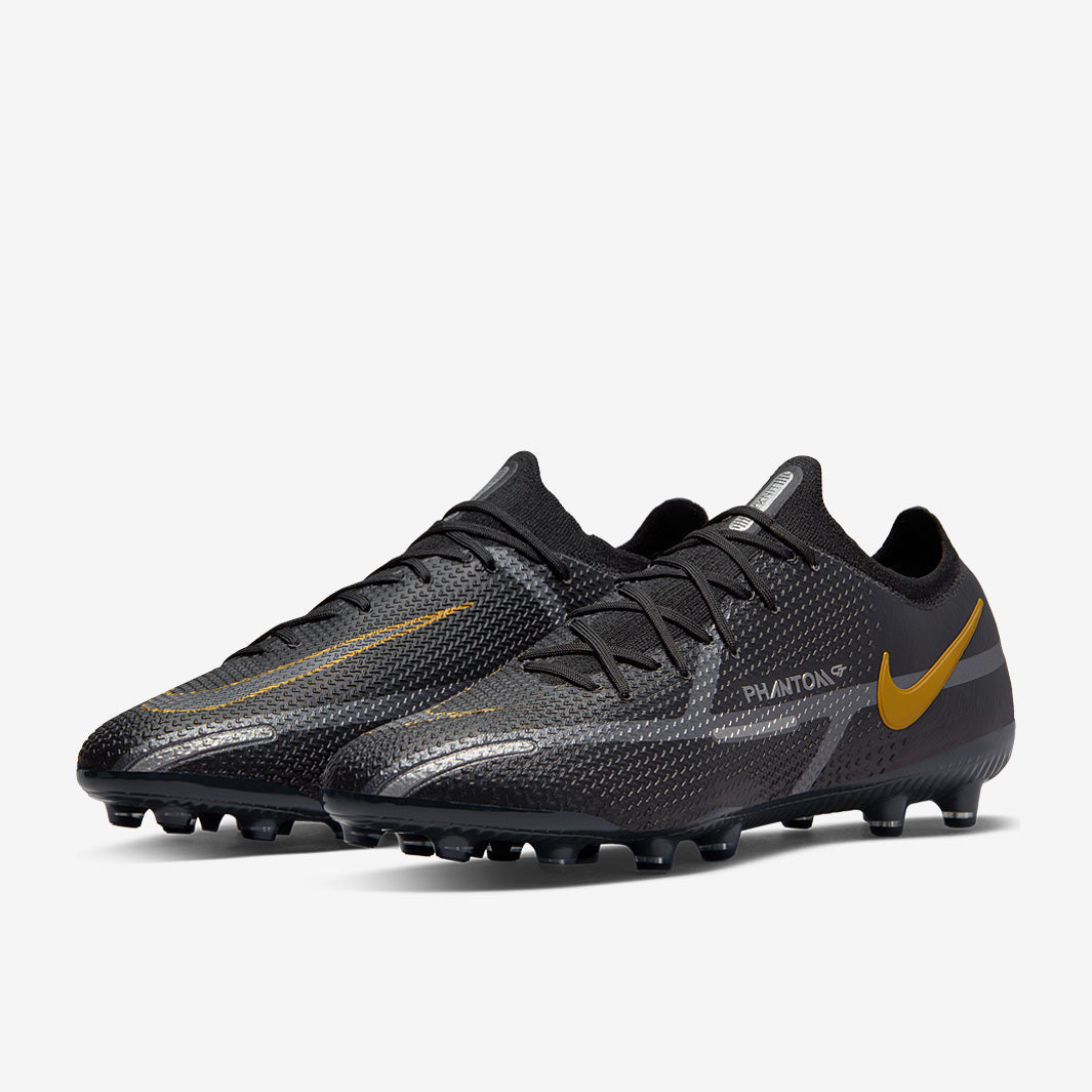 Nike Phantom GT II Elite FG Football Boots Black/Metallic Dark Grey/Metallic Gold