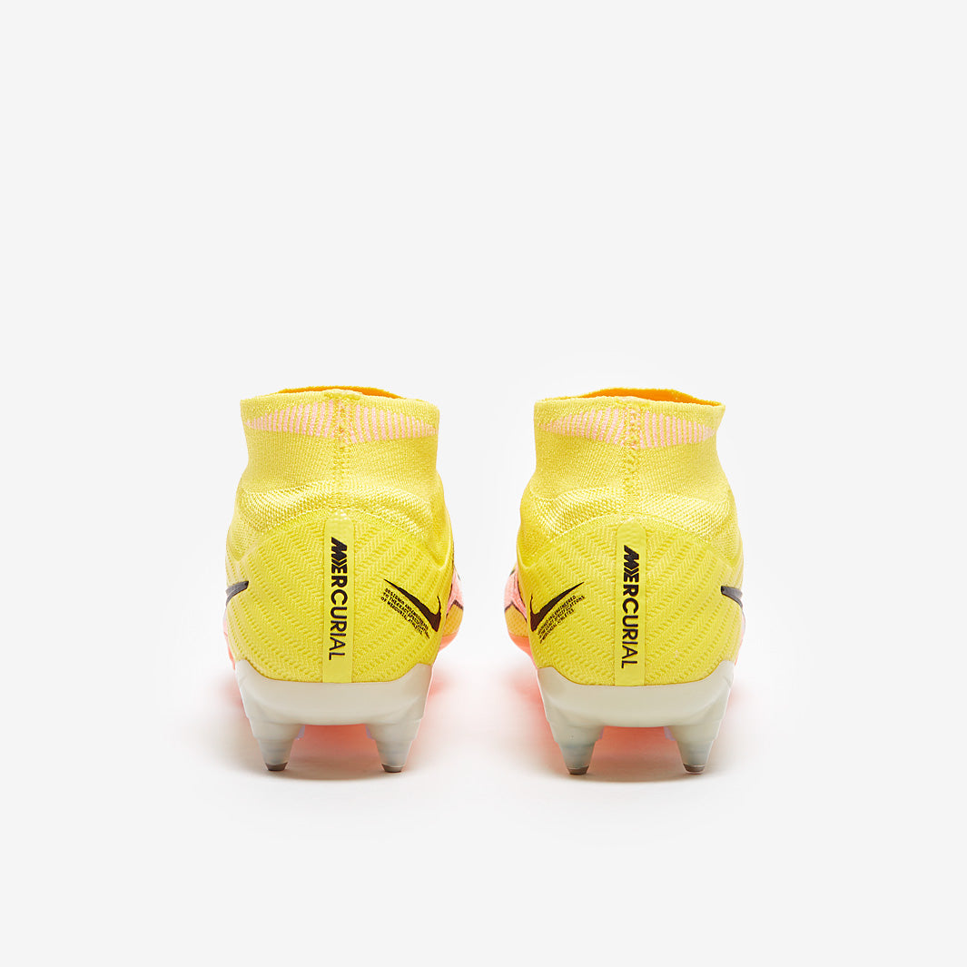 Nike Zoom Mercurial Superfly IX Elite SG Pro Anti-Clog Football Boots Yellow Strike/Sunset Glow/Barely Grape