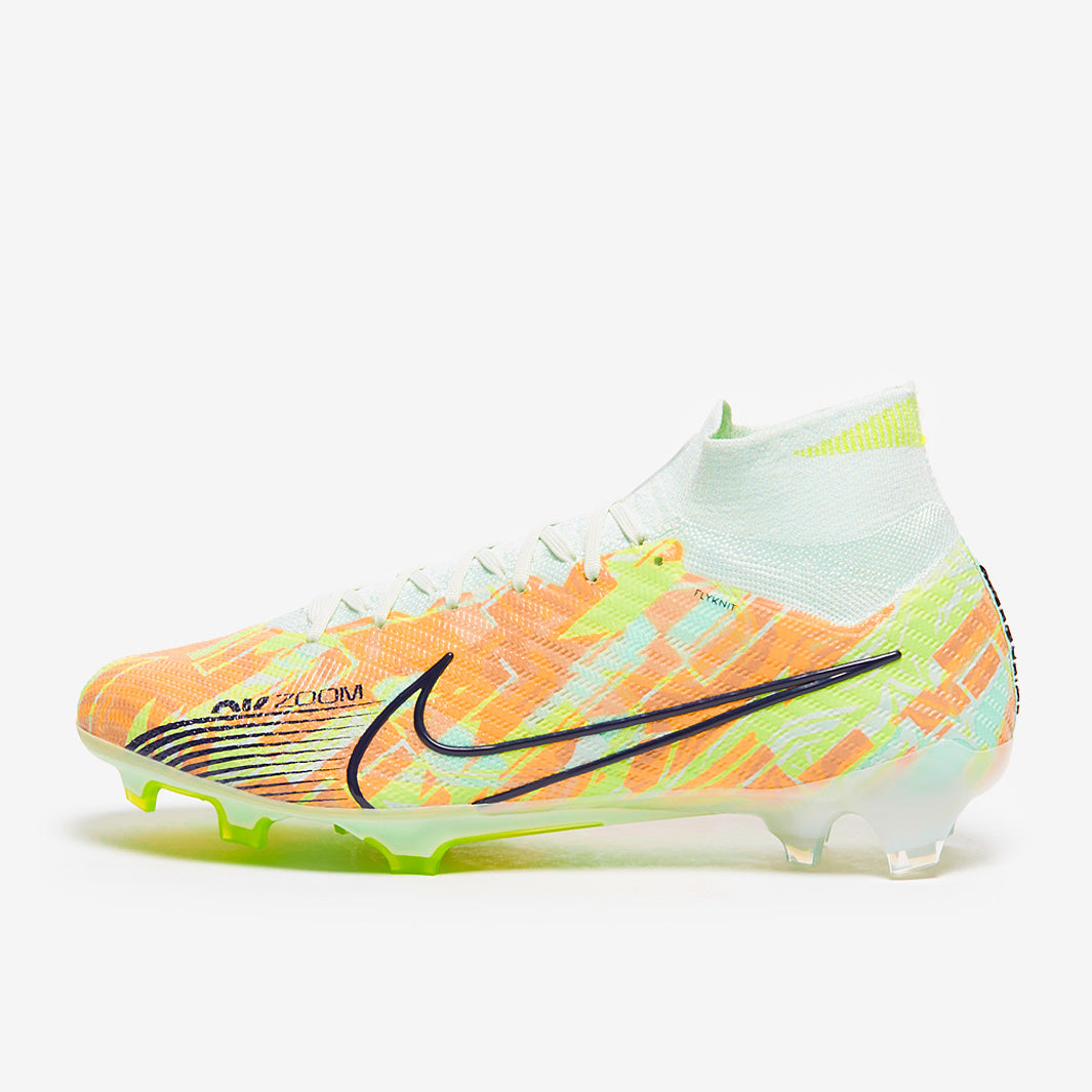 Nike Air Zoom Mercurial Superfly IX Elite FG Football Boots Barely Green/Blackened Blue/Total Orange