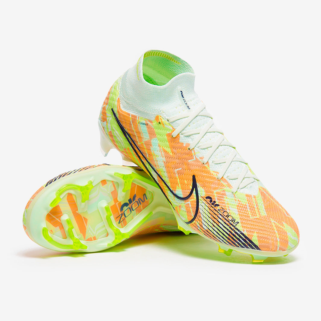 Nike Air Zoom Mercurial Superfly IX Elite FG Football Boots Barely Green/Blackened Blue/Total Orange