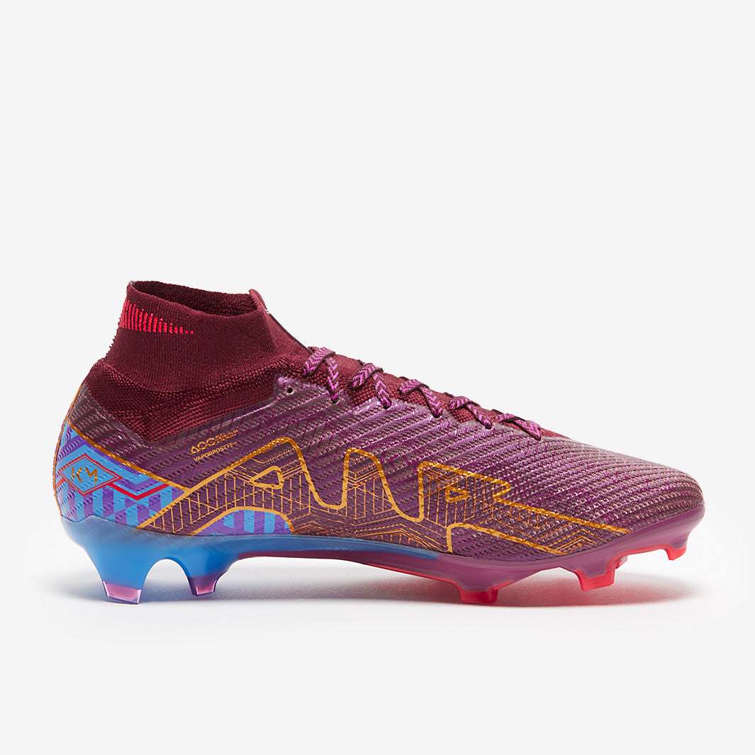 Nike Air Zoom Mercurial Superfly IX Elite KM FG Football Boots Dark Beetroot/Metallic Vivid Gold