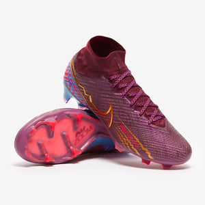 Nike Air Zoom Mercurial Superfly IX Elite KM FG Football Boots Dark Beetroot/Metallic Vivid Gold