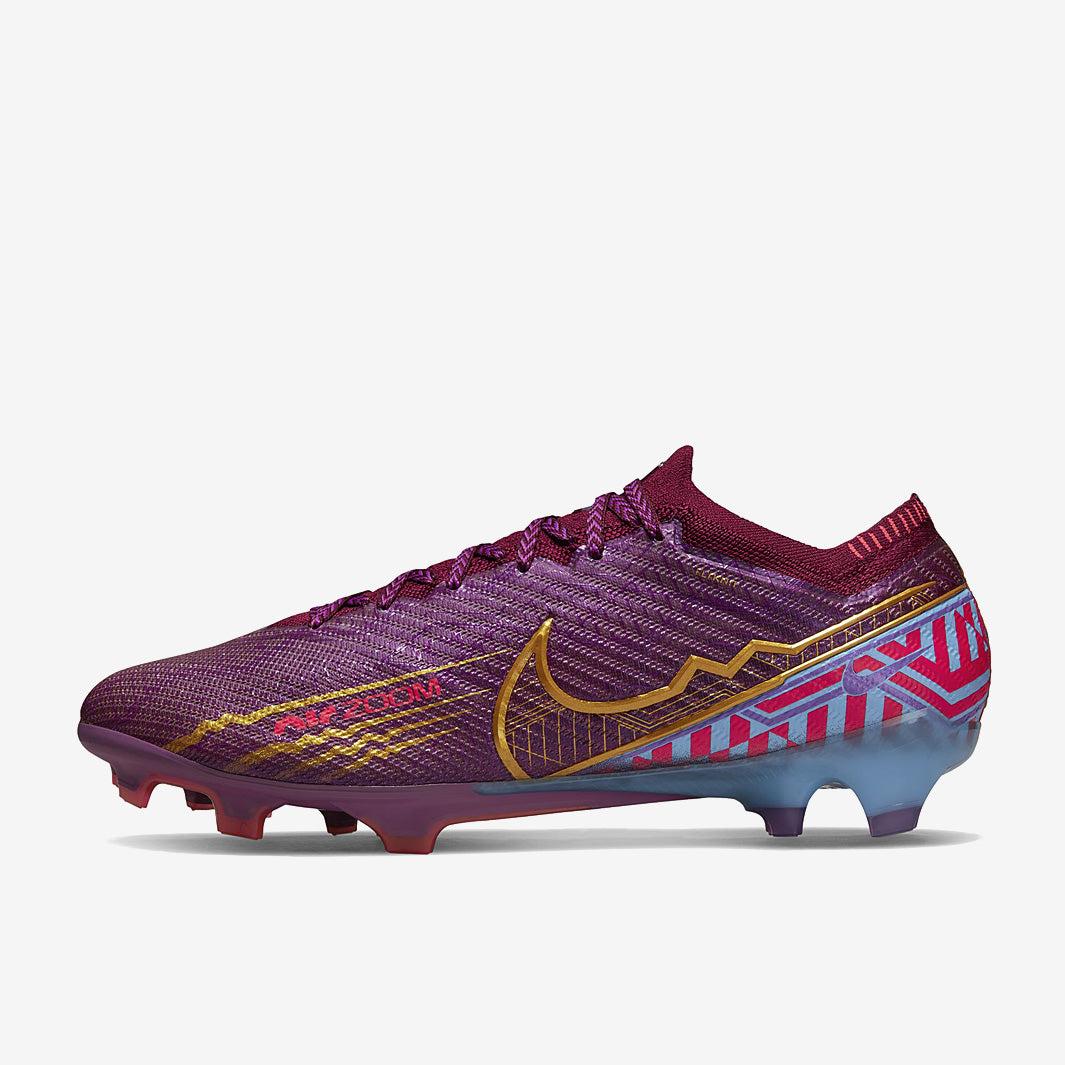Nike Air Zoom Mercurial Vapor XV Elite KM FG Football Boots Dark Beetroot/Metallic Vivid Gold