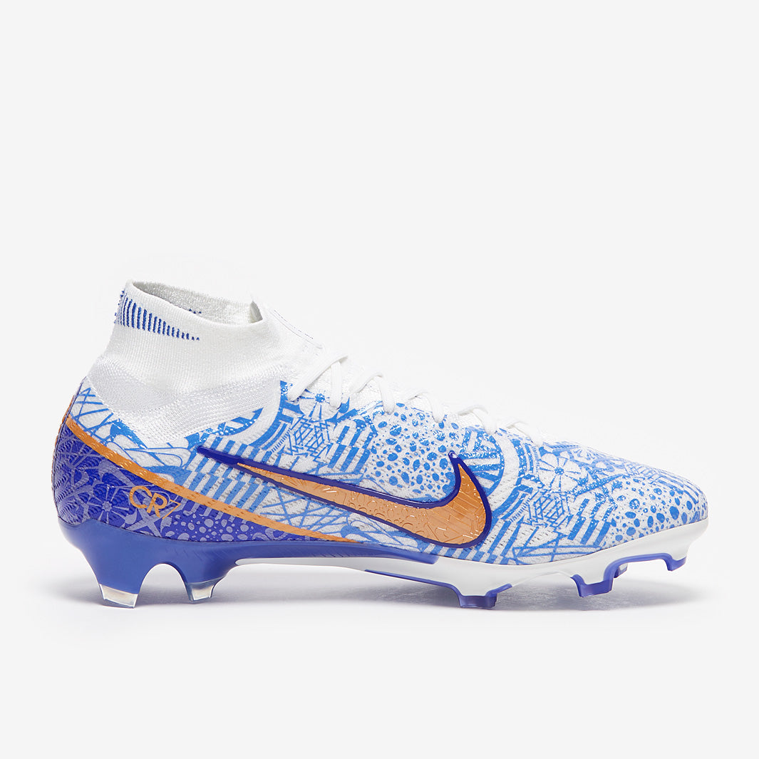Nike Air Zoom Mercurial Superfly IX Elite CR7 FG Football Boots White/Metallic Copper/Concord