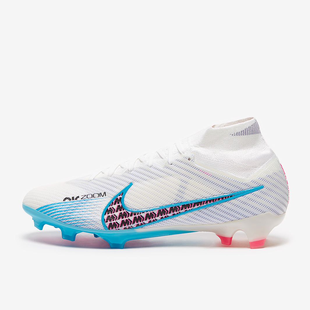 Nike Air Zoom Mercurial Superfly IX Elite FG Football Boots White/Baltic Blue/Pink Blast/Indigo Haze