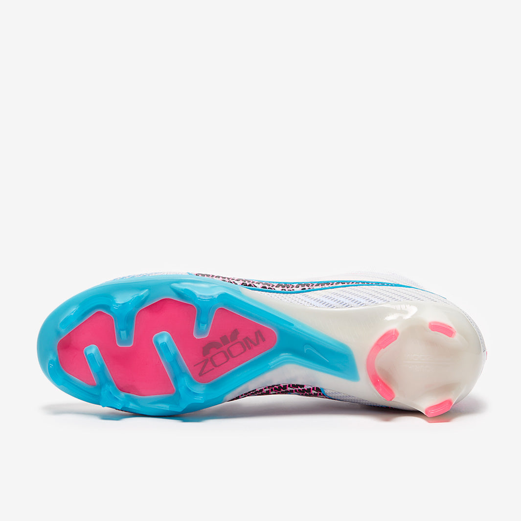 Nike Air Zoom Mercurial Superfly IX Elite FG Football Boots White/Baltic Blue/Pink Blast/Indigo Haze