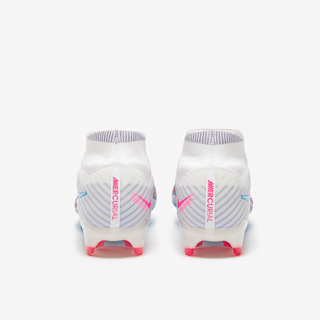 Nike Air Zoom Mercurial Superfly IX Elite FG Football Boots White/Baltic Blue/Pink Blast/Indigo Haze